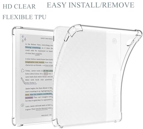 Hoesje voor Kobo Libra 2 en Libra Colour - 7 inch E-reader Cover met Versterkte Hoeken van Merkloos — afbeelding 4