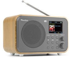 DAB radio met Bluetooth - Audizio Milan - DAB radio retro met accu en FM radio - Bamboe
