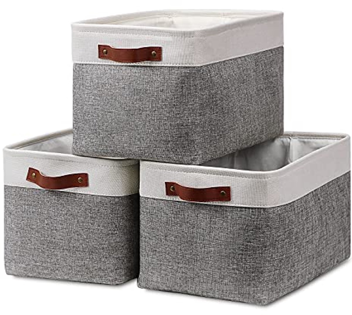 Opbergmanden voor Planken - Set van 3 Vouwbare Manden voor Organisatie en Decoratie - Met Handvatten voor Kleding, Speelgoed en Huis