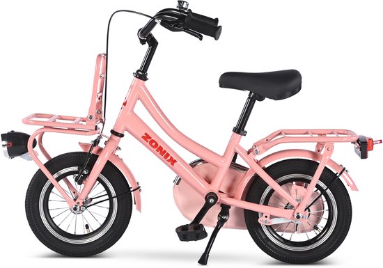 Zonix Meisjesfiets 12 Inch Pastel Roze Kinderfiets Transport Voor Meisjes Van 2 Tm 4 Jaar Geschikt Voor Kledingmaat 90-105 van Zonix — afbeelding 3