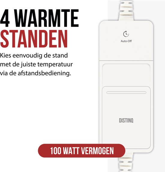 DistinQ Warmtekussen - Elektrische Kussen - Ultra Fleece - 30x40 cm - Grijs - 3 Warmtestanden met Timer - Heating Pillow - Energiezuinig