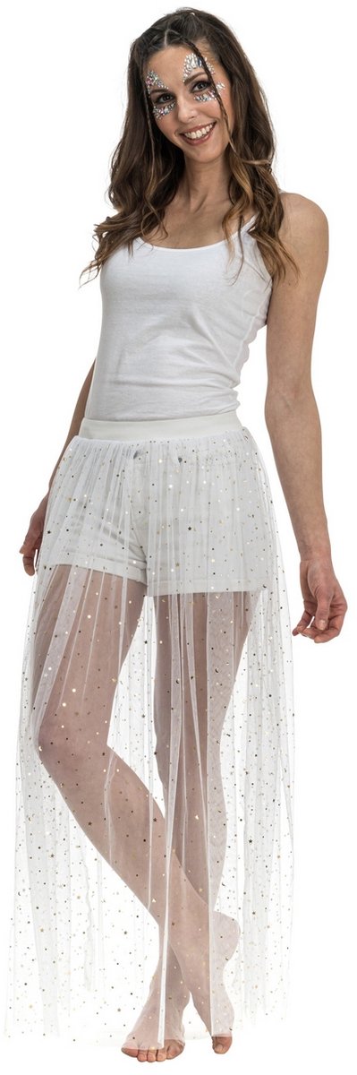 Witte Maxi Rok Summer Festival - Vrouw