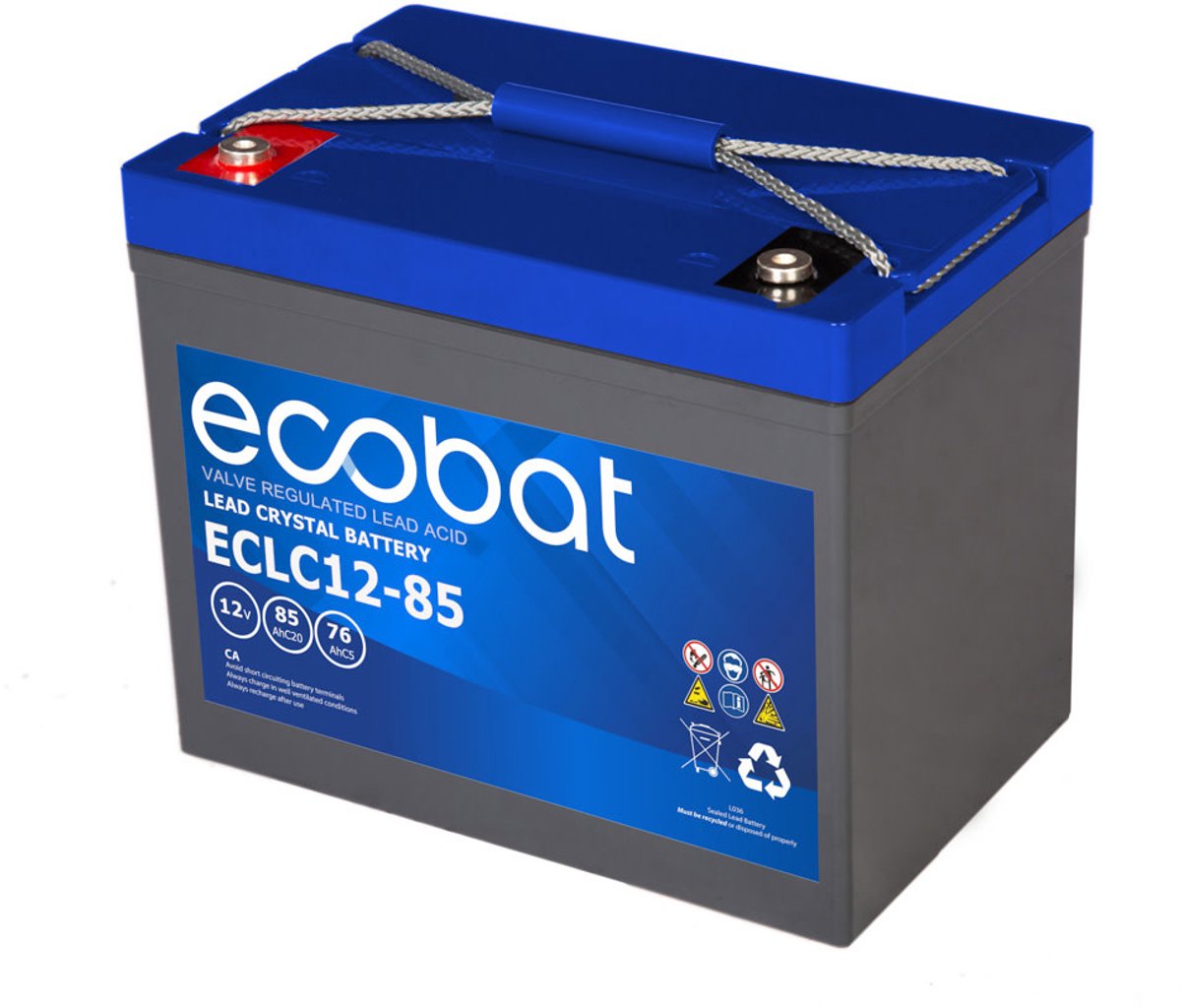Ecobat - 85AH AGM accu voor uw scootmobiel (Ecobat) - 26.0 cm x 16.9 cm x 21.5 cm (LxBxH)