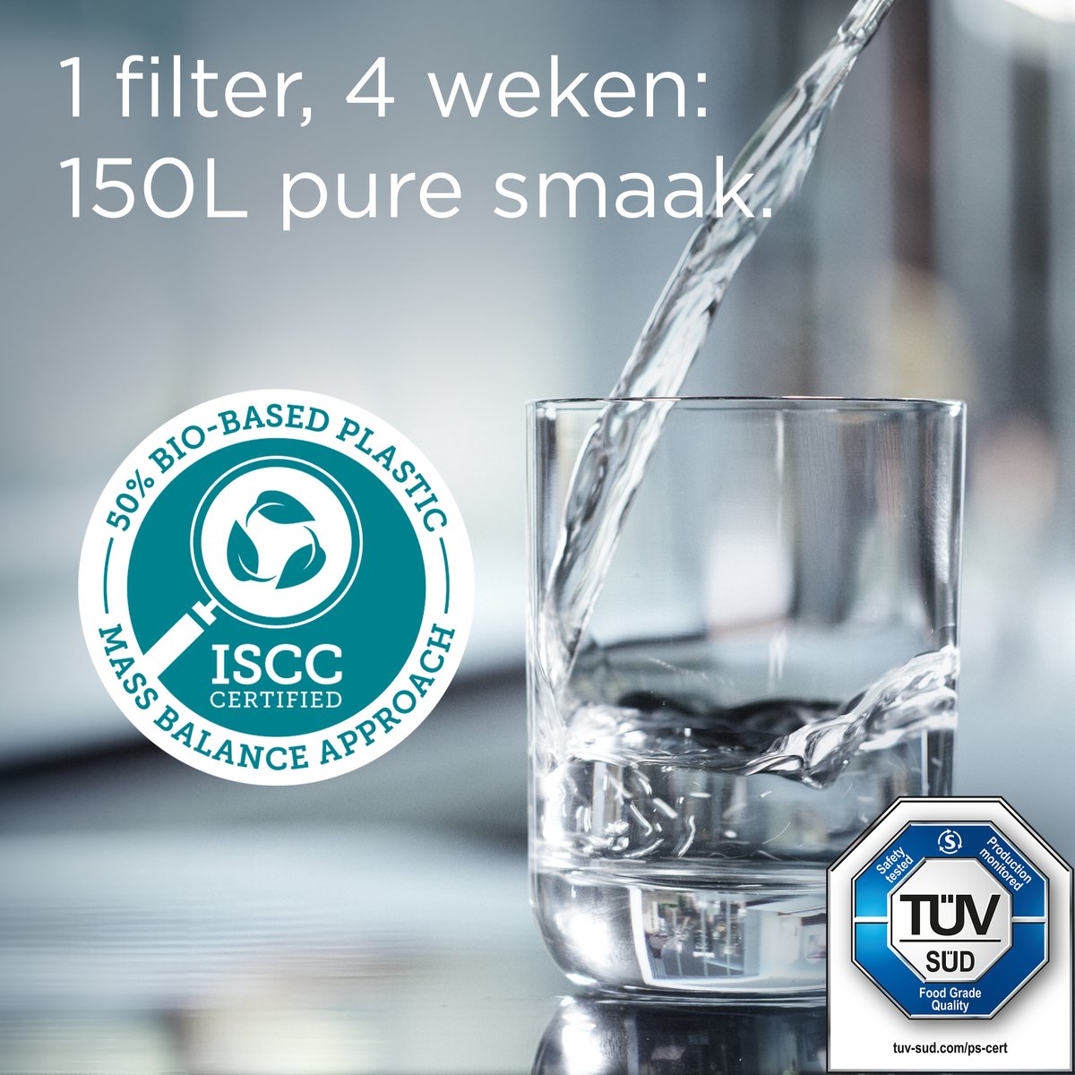 BRITA waterfilterkan Style Essential Wit (2,4L) incl. 3x MAXTRA PRO Pure Performance - past in de koelkast, met Smart LED Light & klapdeksel, wordt verzonden in een duurzame verpakking — afbeelding 6