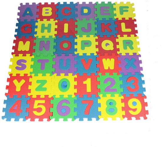 Kruzzel Speelmat Puzzelmat 36-delig XXL - EVA Foam - Zwart/Roze