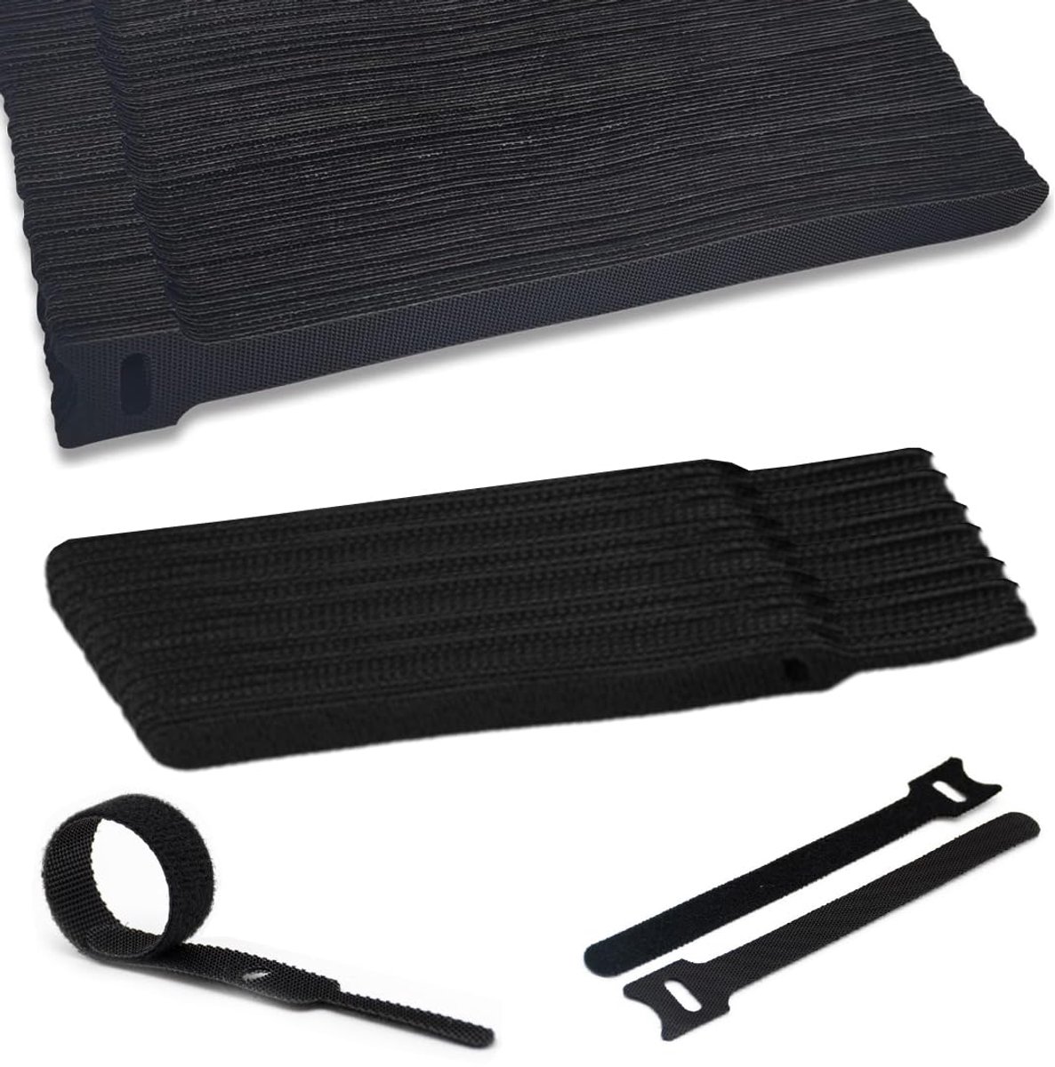 80pcs Nylon Buckle Black Cable Ties Nylon Buckle for Home Office Garden and Cable Management Type T and Pin