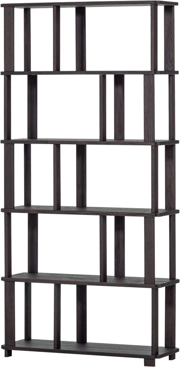 WOOOD Riss Boekenkast - Eikenhout - Mystic Brown - 186x90x30