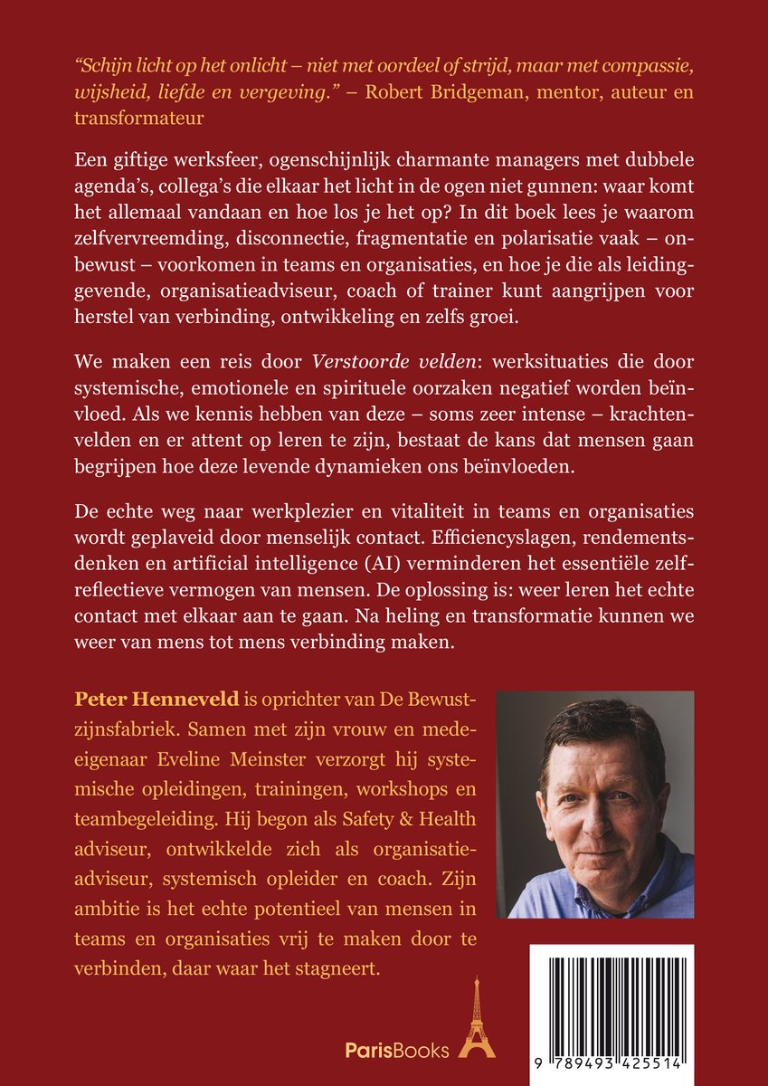 Verstoorde velden - back cover
