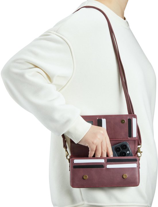 Sac bandoulière universel Solidenz téléphone et portefeuille jusqu'à 7,5 pouces - Rouge