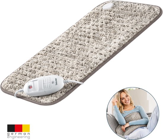 Beurer HK 123 XXL Nordic Taupe Warmtekussen – Elektrisch Warmtekussen voor Rug, Nek, Schouder en Buik – Groot Formaat 60×30 cm – Snelle Opwarming – 3 Warmtestanden – Automatische Uitschakeling – Machinewasbaar – 5 Jaar Garantie: exclusief bij Bol.com