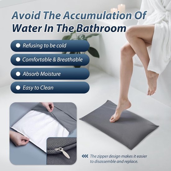 XL Diatomiet Stenen Badmat Sneldrogend Absorberende Badkamermat Antislip Duurzaam Natuurlijk Materiaal voor Keuken en Badkamer - 45 * 75cm