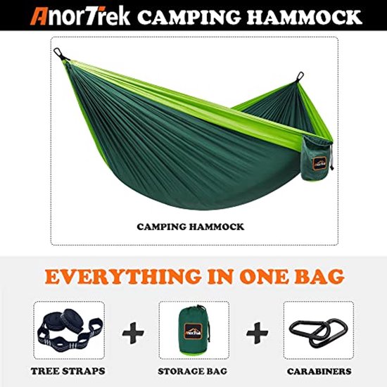 onewind Dubbele campinghangmat met muskietennet, boomriemen, Ridgline, compacte opbergtas, duurzaam ripstop nylon 226,8 kg, ideaal voor wandelen, strand, rugzak