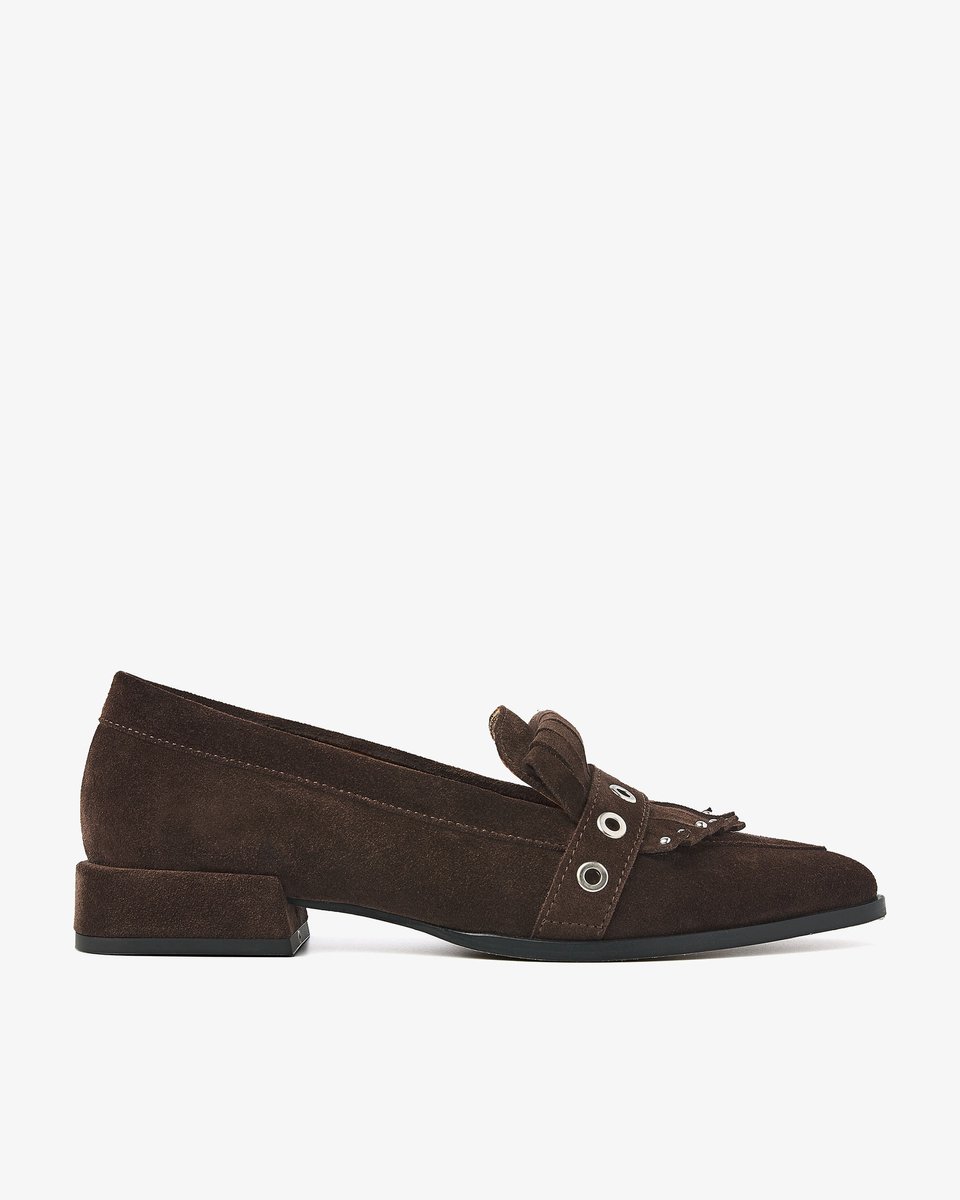 VIA VAI Jazz Emily Loafers Dames - Suède - Bruin - Maat 36