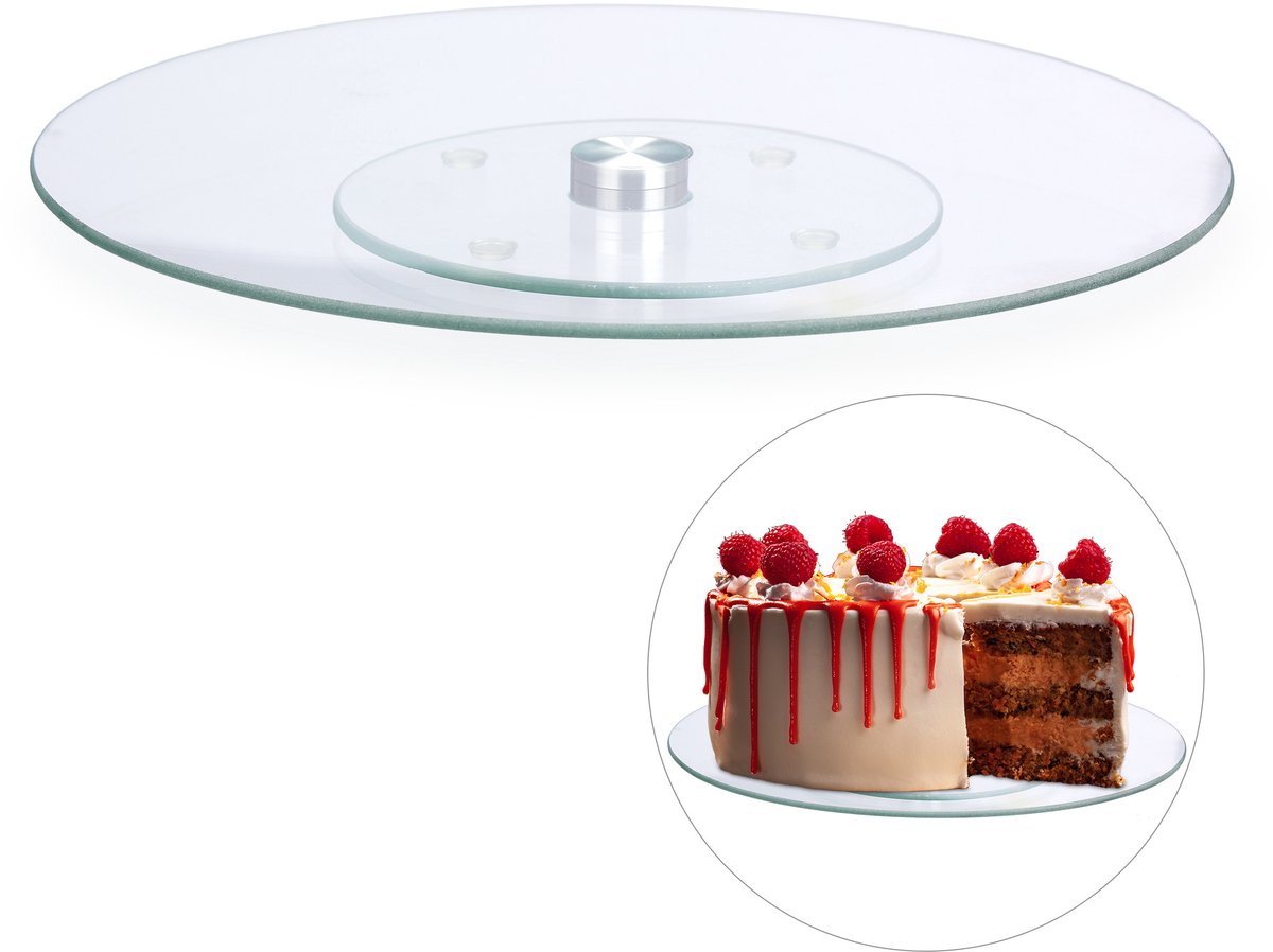 10x taartplateau - draaibaar - serveerplateau - taartstandaard - 30 cm - glas