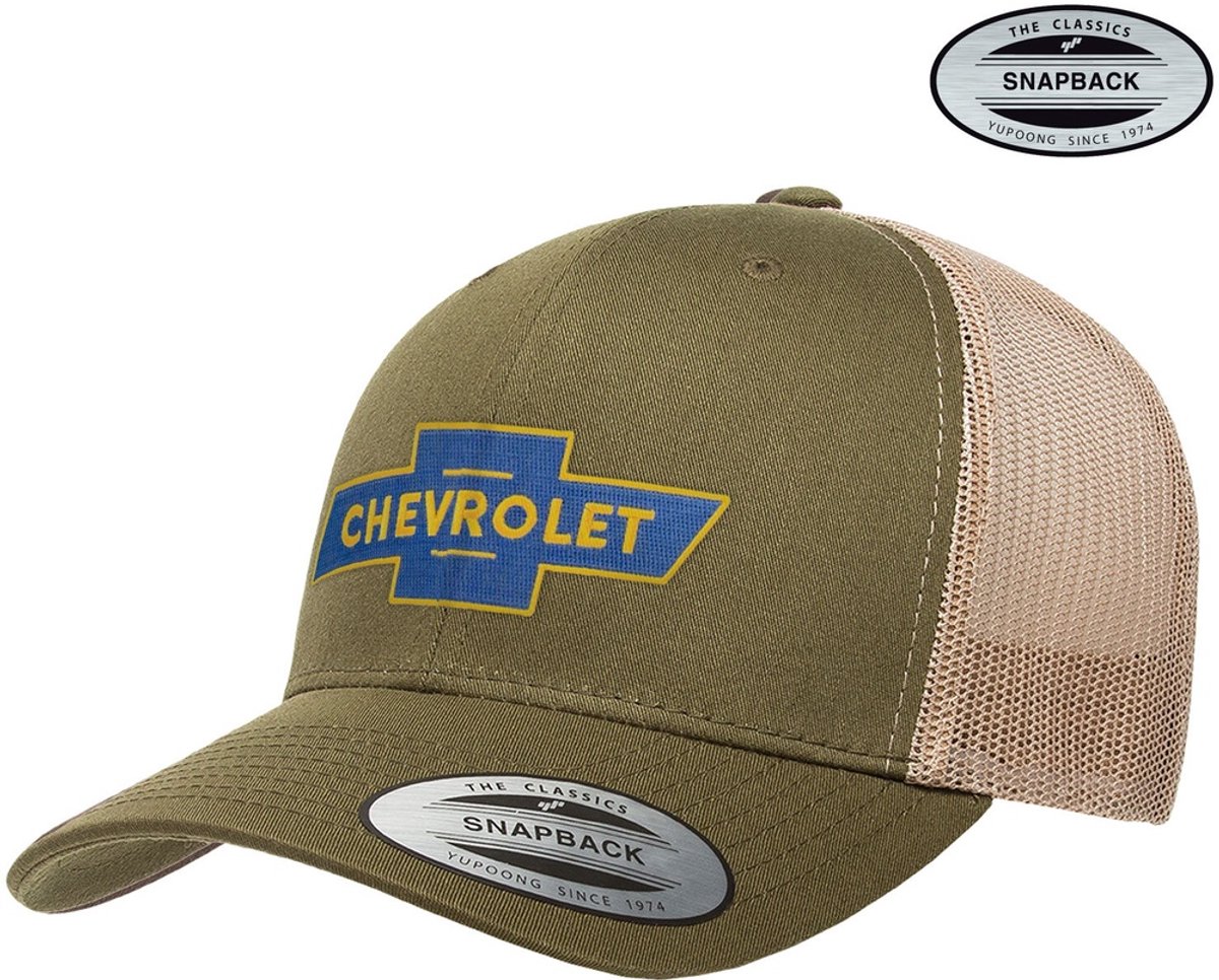 Chevrolet Cap Bowtie Logo Premium Trucker Cap GM-93-CHEV9901-CB66 OliveKhaki