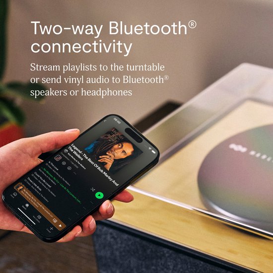 House of Marley Rise Up Bluetooth Platenspeler - Ingebouwde Speakers - Vinyl - Bluetooth Speakers - Auto-stop - Draadloos - Home Audio - Gemaakt van Duurzame Materialen