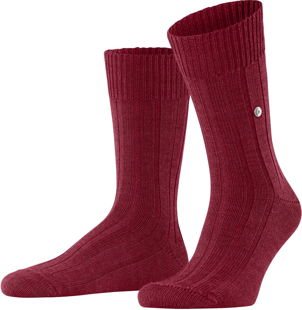 Burlington Dover eenkleurig wol sokken heren rood - maat 40-46