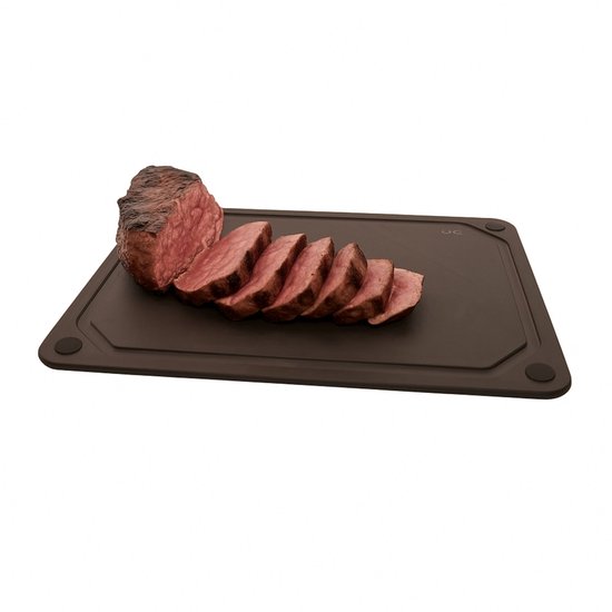 Planche à découper en fibre de bois avec rainure noir 37x27.5cm FSC®