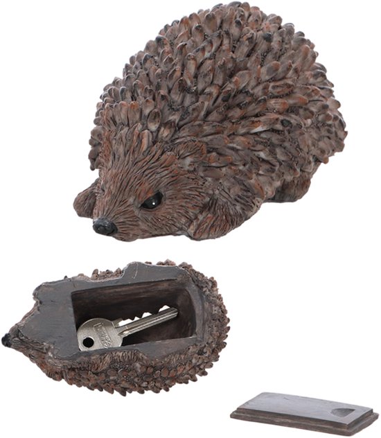 Coffre-fort à clés en forme de hérisson Esschert Design - marron - rangement de clés - cache-clés