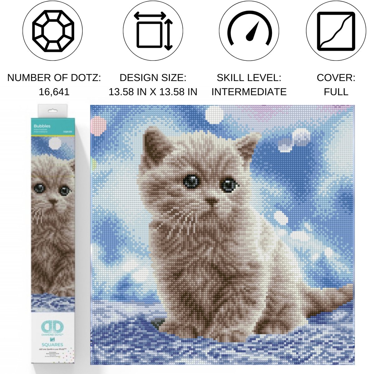 DIAMOND DOTZ Bubbles - Diamond Painting - 16.641 Dotz - 35x35 cm — afbeelding 8