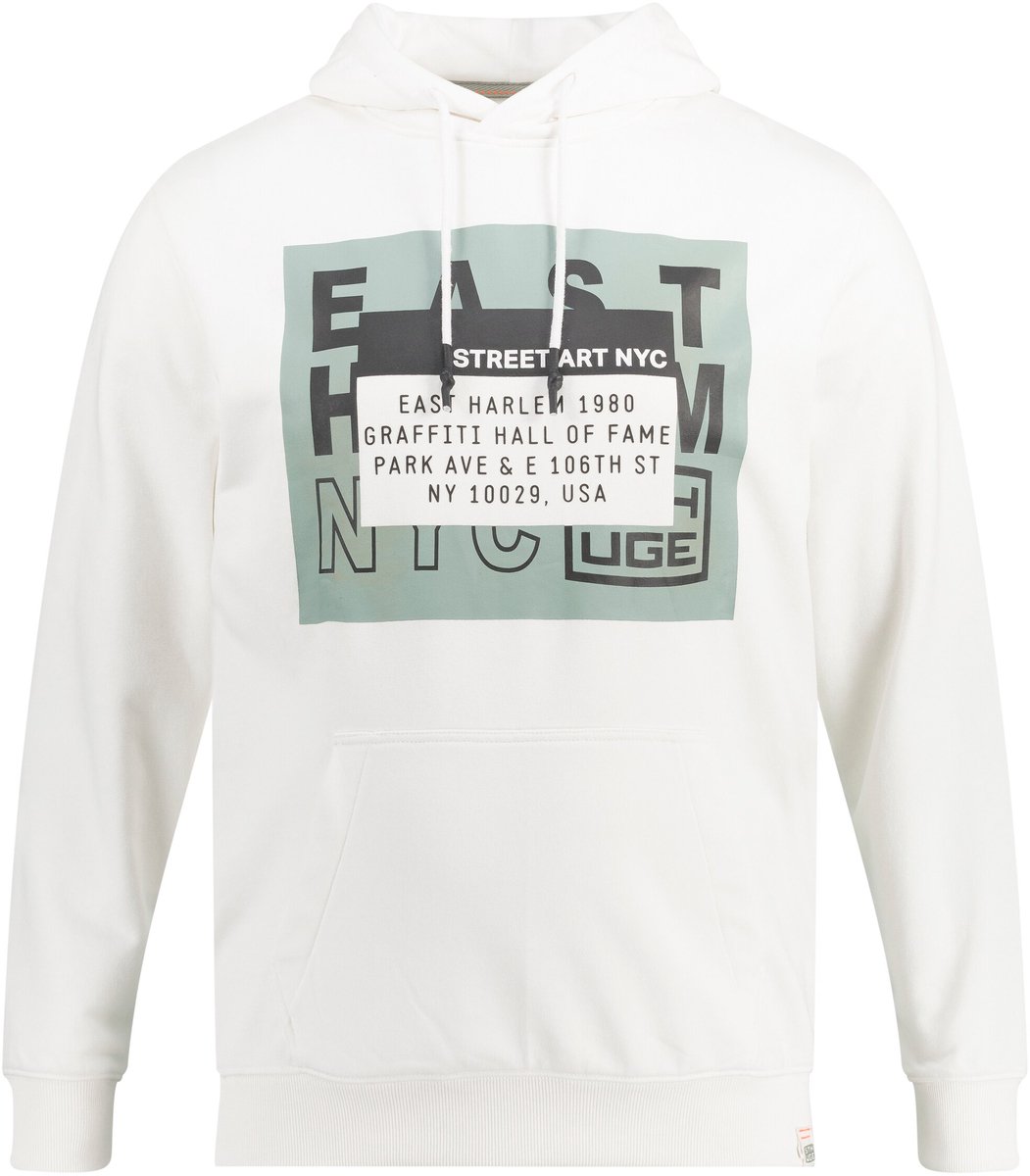 STHUGE - Heren - Hoodie capuchon XL print - Sneeuwwit - Maat 3XL