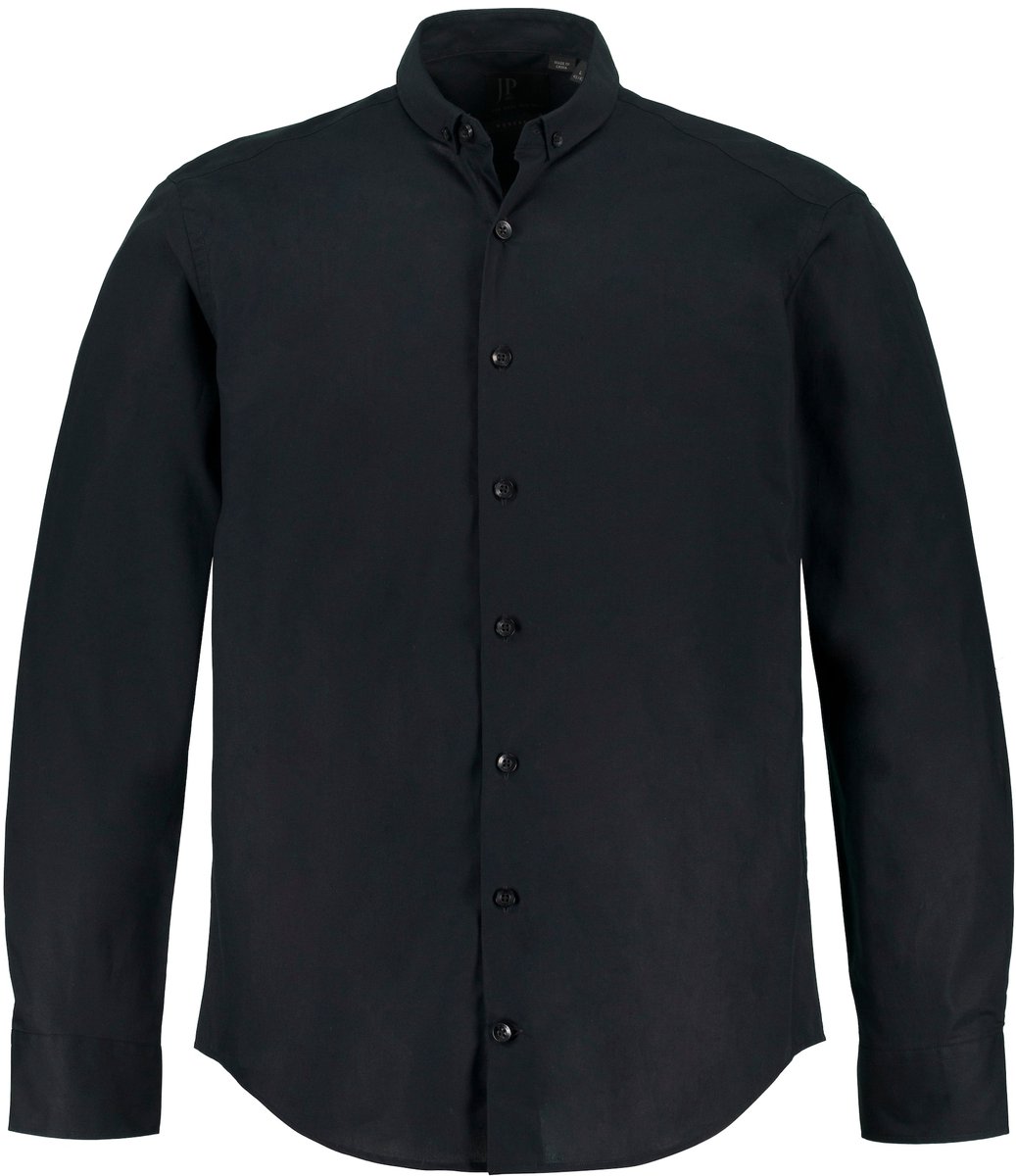 JP 1880 - Heren - Overhemd business Easy Care lange mouwen mini buttondown-kraag - Zwart - Maat 6XL