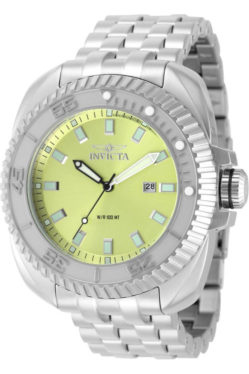 Invicta Coalition Forces 49779 Heren Horloge - Waterdicht - Analoog - Quartz Uurwerk - Roestvrij Staal met groene Wijzerplaat - 50mm