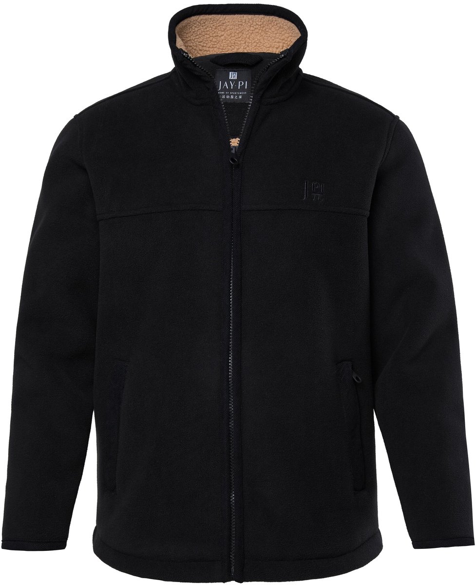 JAY-PI - Heren - Fleece jas outdoor level 4 fleece opstaande kraag - Zwart - Maat 6XL