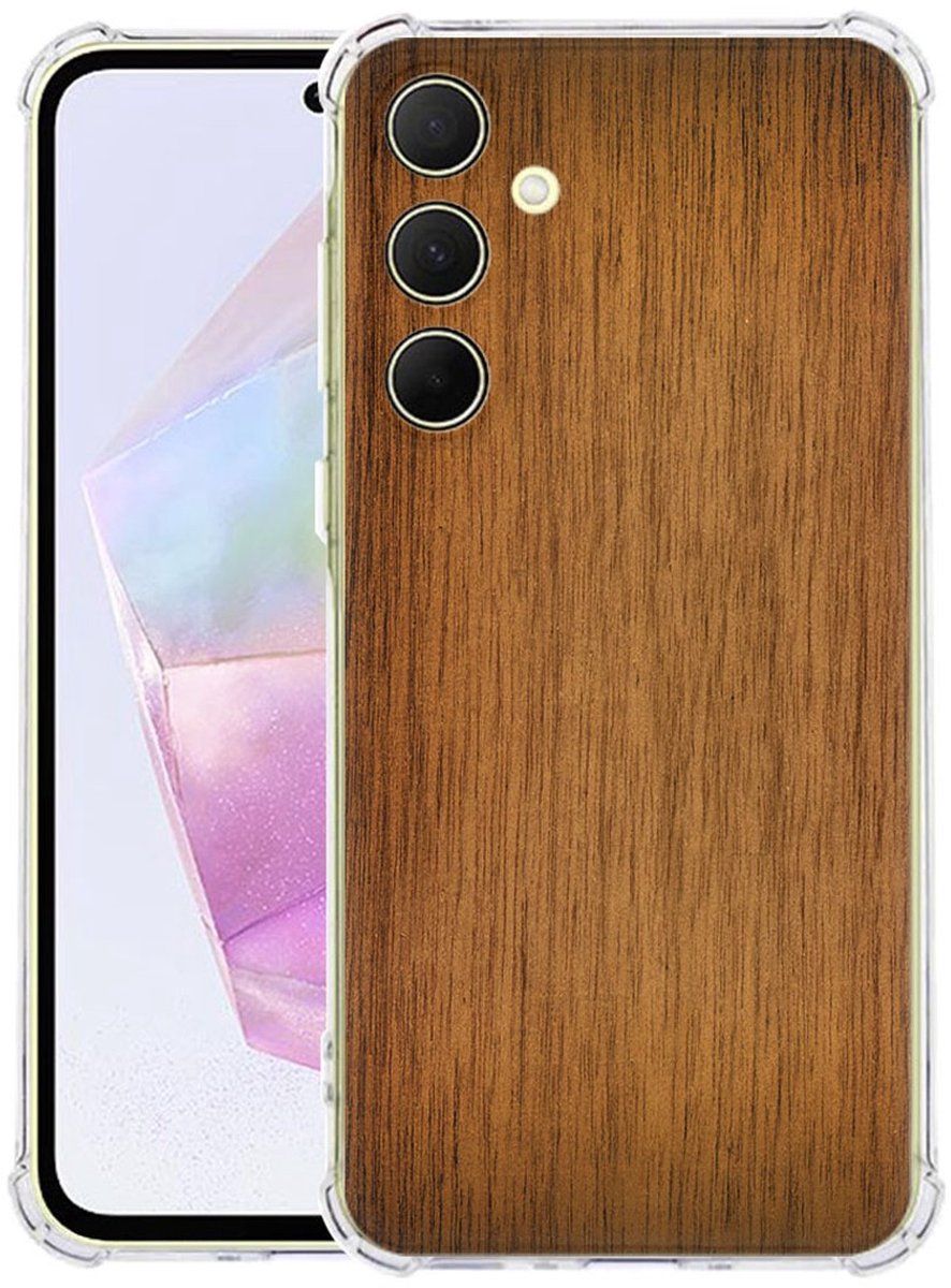 Samsung Galaxy A56 Hoesje - Donker Hout TPU Antishock