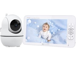 Qualista Babyfoon Monitor Pro – Babyfoon met camera – HD 7 inch groot scherm – ultrahelden nachtlicht – op afstand beweegbaar