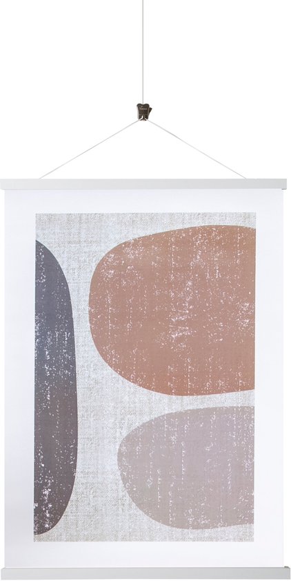 STAS Porte-affiche magnétique 81 cm - Bois - Wit - Système de suspension d'affiches magnétique - Cadre pour affiches - Pince pour affiches - Porte-affiches