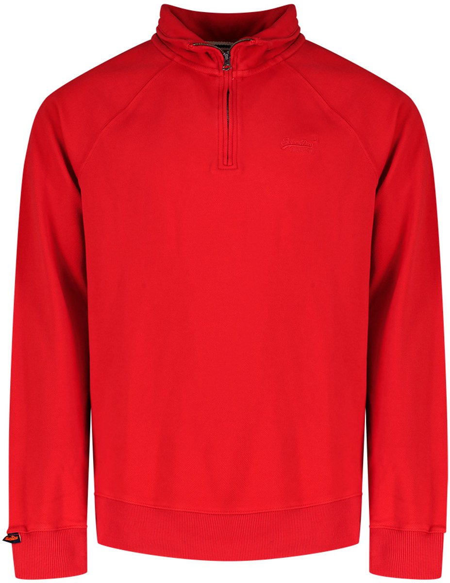 Superdry Essential Logo Sweatshirt Met Halve Rits 3XL Man Rood
