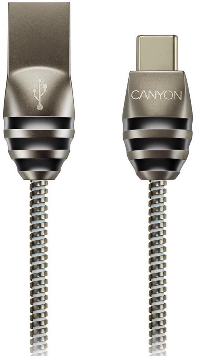 Canyon Usb 2.0 Type-c Voedings- En Datakabel Usb-kabel 1m 2a 5v Grijs