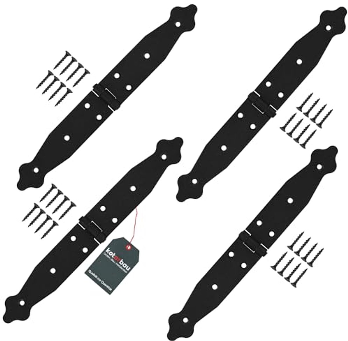 Set van 4 Deurbanden van Gepoedercoat Staal - Deurscharnieren voor Houten Deuren en Tuinpo