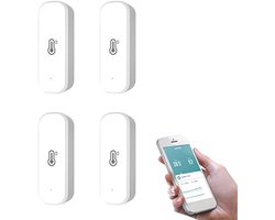 4 Stuks Draadloze WiFi Zigbee Hygrometer en Thermometer Sensor voor Nauwkeurige Temperatuur en Vochtigheid Met Smart Automatisering