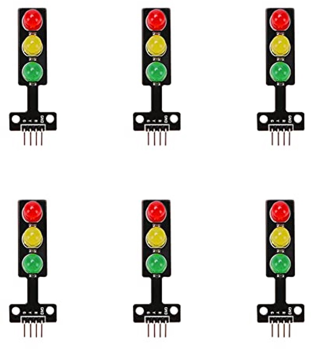 Mini Verkeerslicht LED Display Module - 6 Stuks, 8mm RGB voor Arduino en Raspberry Pi