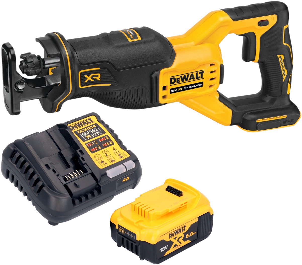 DeWalt DCS 382 P1 accu reciprozaag sabelszaag 18 V borstelloos + 1x accu 5,0 Ah + oplader