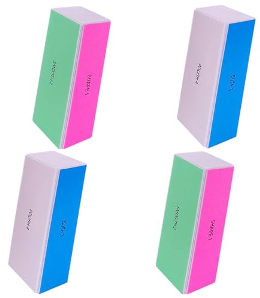 Nagelbufferblok 4-weg - Set van 4 Polijstblokken voor Natuurlijke en Acryl Nagels