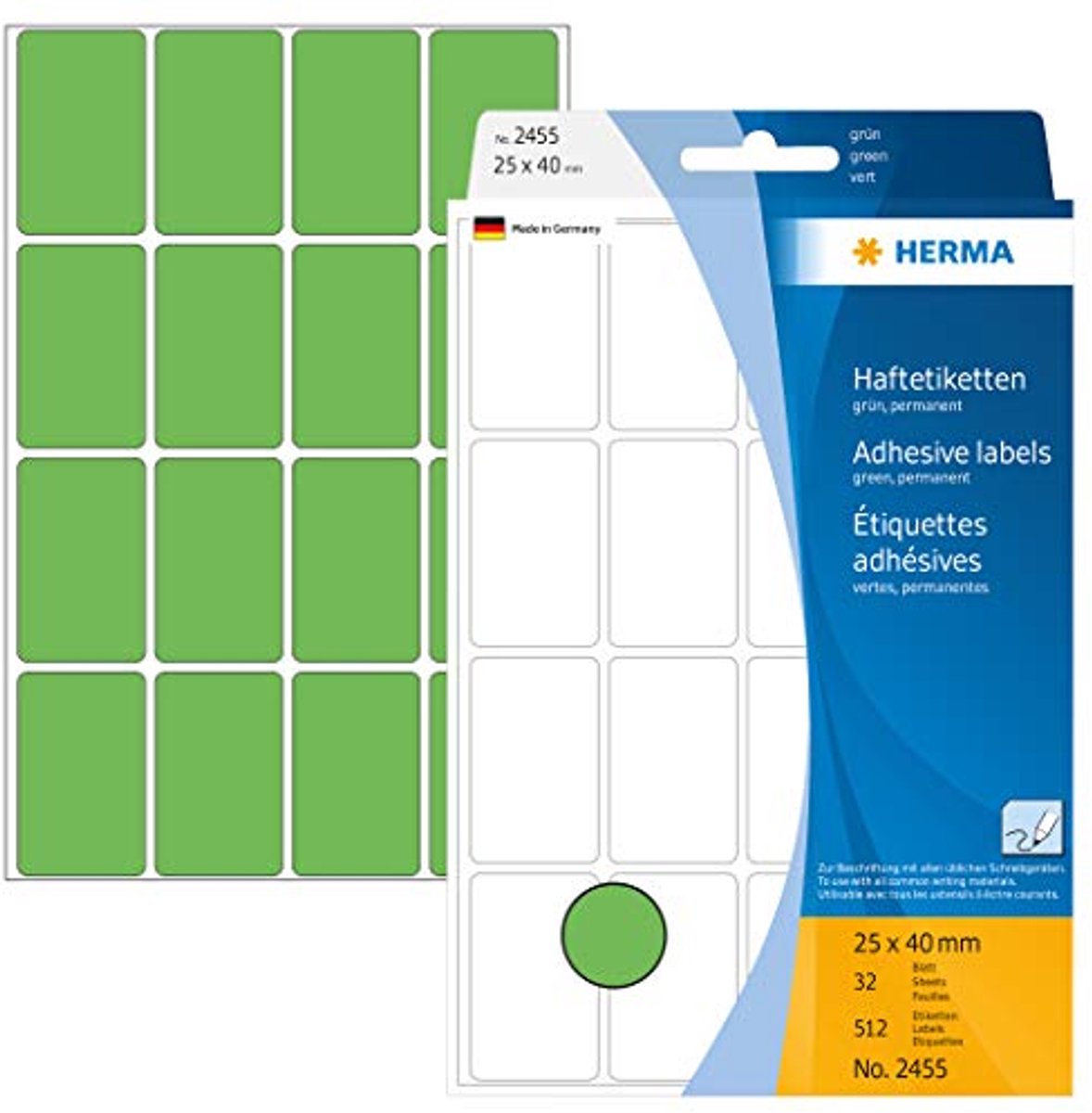 Multifunctionele Zelfklevende Etiketten 25 x 40 mm - 32 Vellen met 512 Stickers