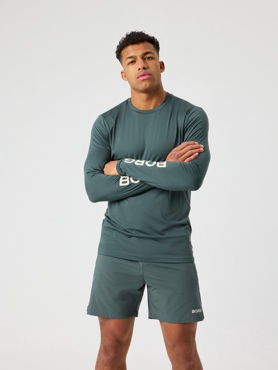 Chemise de sport à manches longues Björn Borg pour homme - Vert urbain chic - Taille M