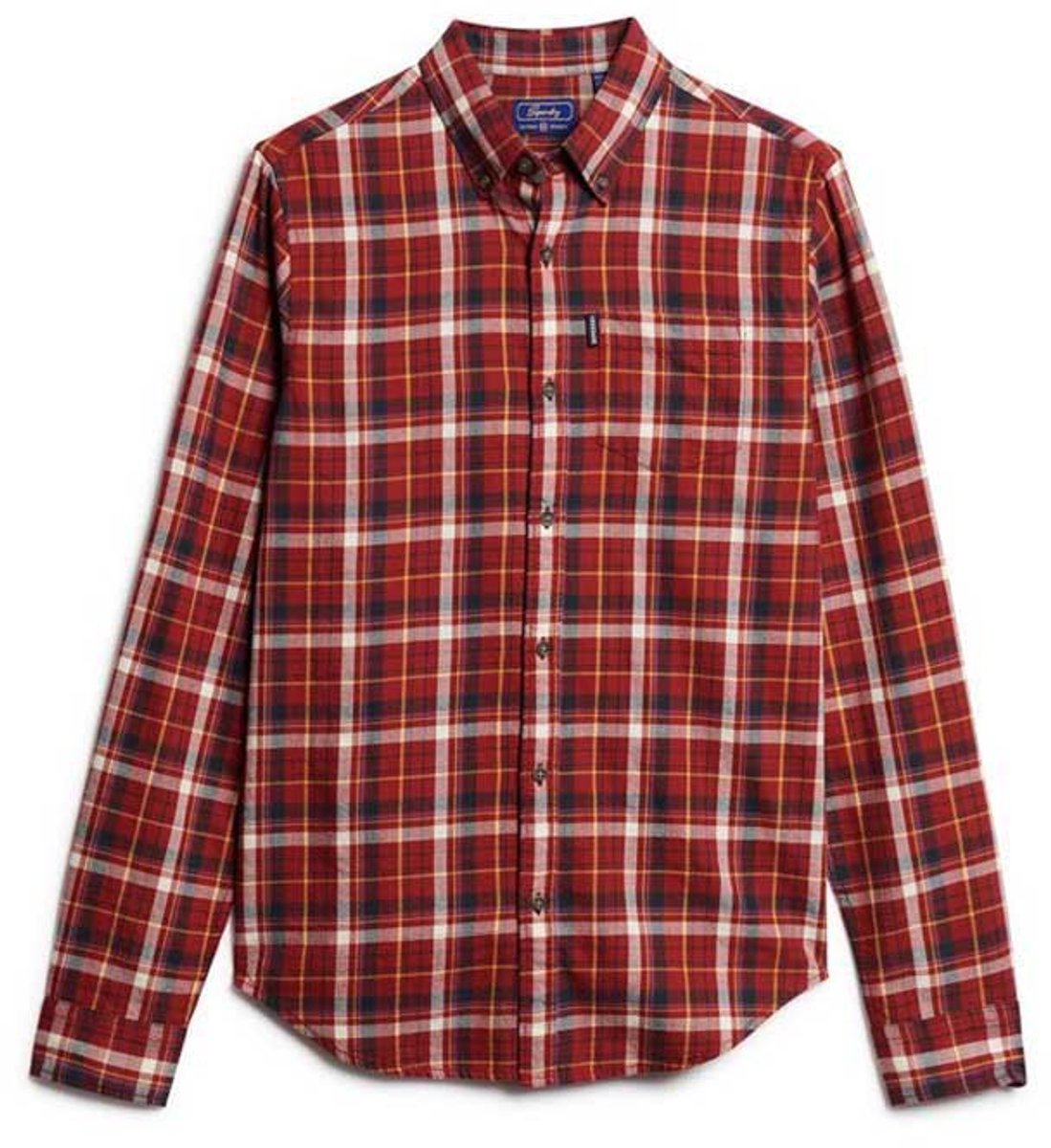 Superdry Vintage geruit overhemd van biologisch katoen Heren Lange mouwen shirts Rood