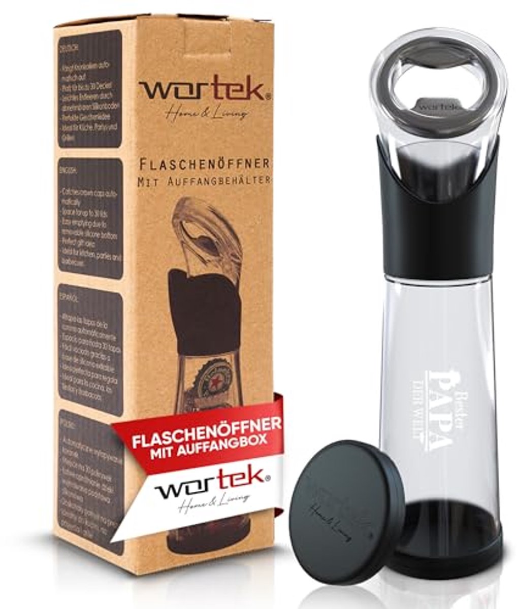 Flesopener met opvangbak voor kroonkurken - Perfect cadeau voor bierliefhebbers