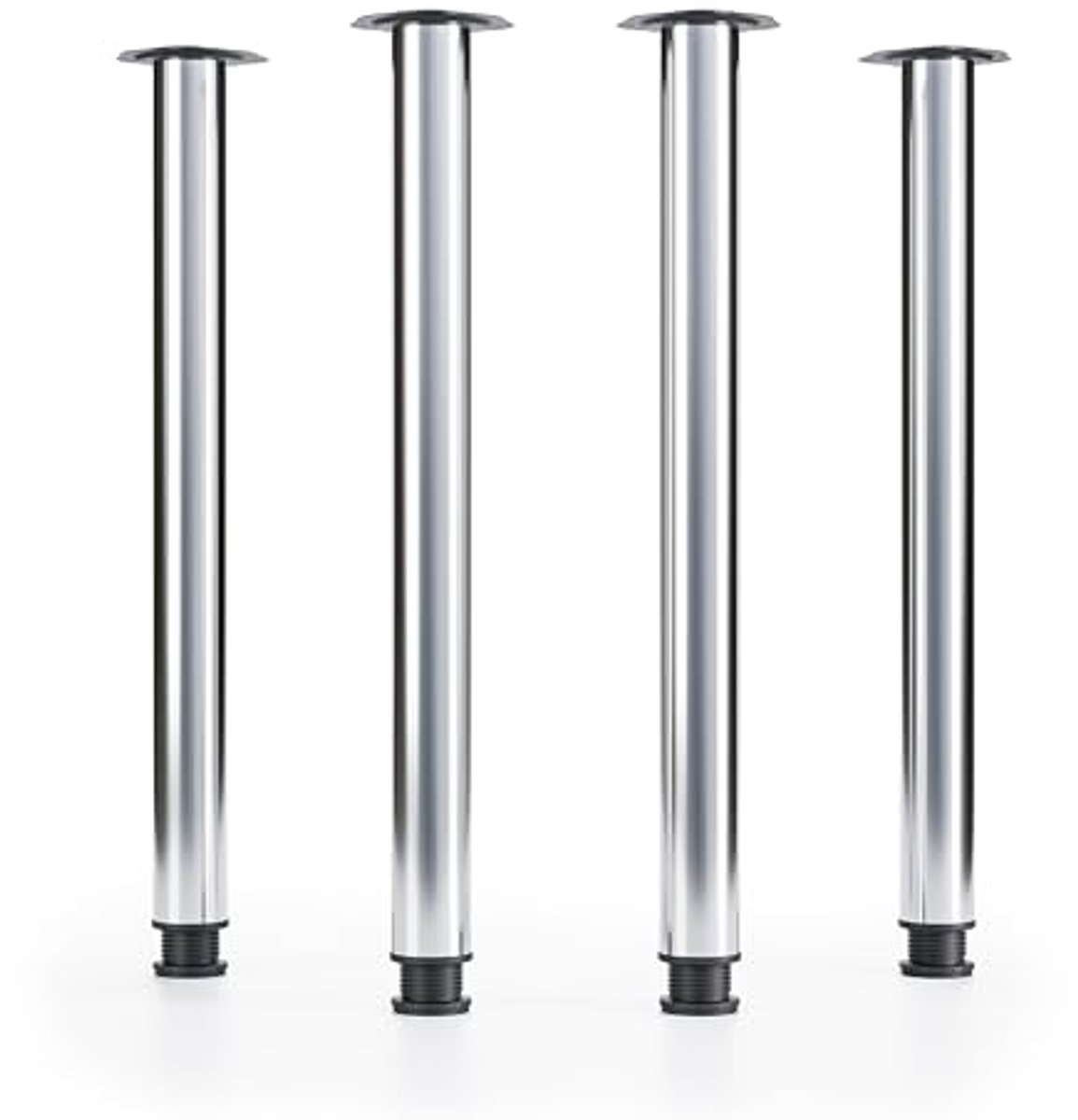 Set van 4 verstelbare tafelpoten in verchroomd metaal - Ø 60 mm, H-710 mm
