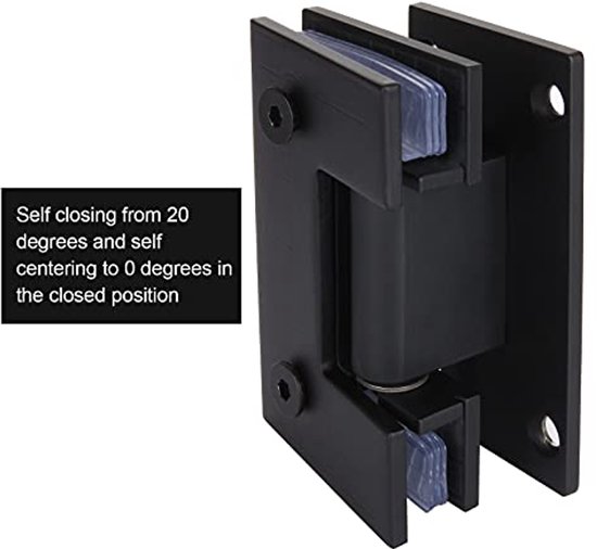 Zwarte Douchedeurscharnieren voor 3/8" tot 1/2" Glas - 90 Graden