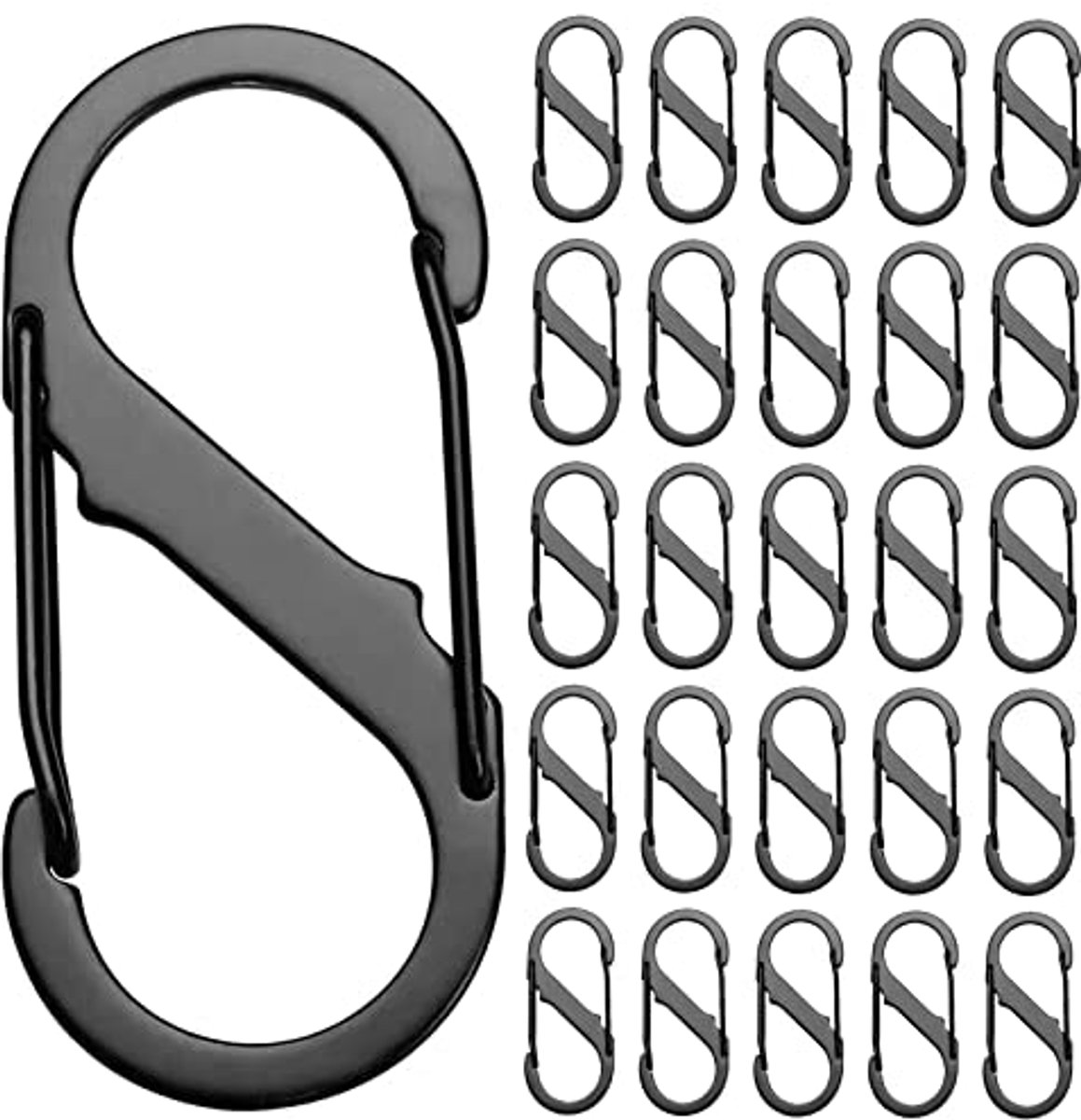Kleine Dubbele Veeropening Sleutelhanger Clip - S Ring Locking Karabijnhaak voor Outdoor Activiteiten
