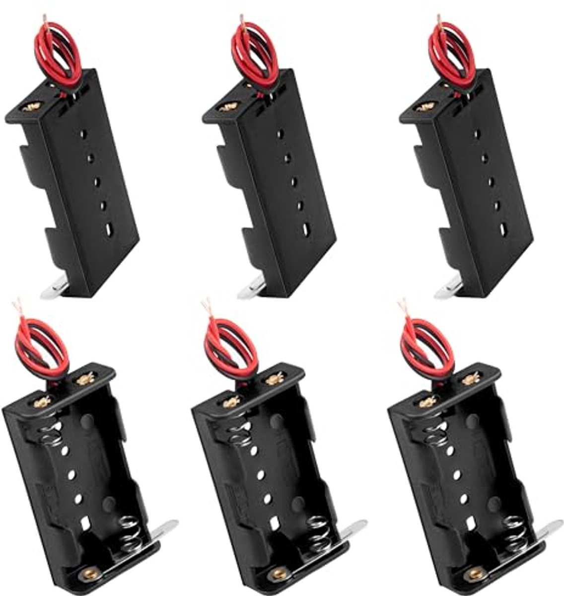 AA batterijhouder met draden en schakelaar - Set van 2