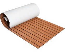 Decking Zelfklevende Bootmat - Bootvloer - Decking Self Adhesive Boat Mat - Premium EVA Teak Foam Decking Mat-Teak Boten Vloerbedekking - Teak Vloerbedekking Vloer - Teakhouten Jachtvloeren Wasbaar -240x60x0.6cm-geelbruin