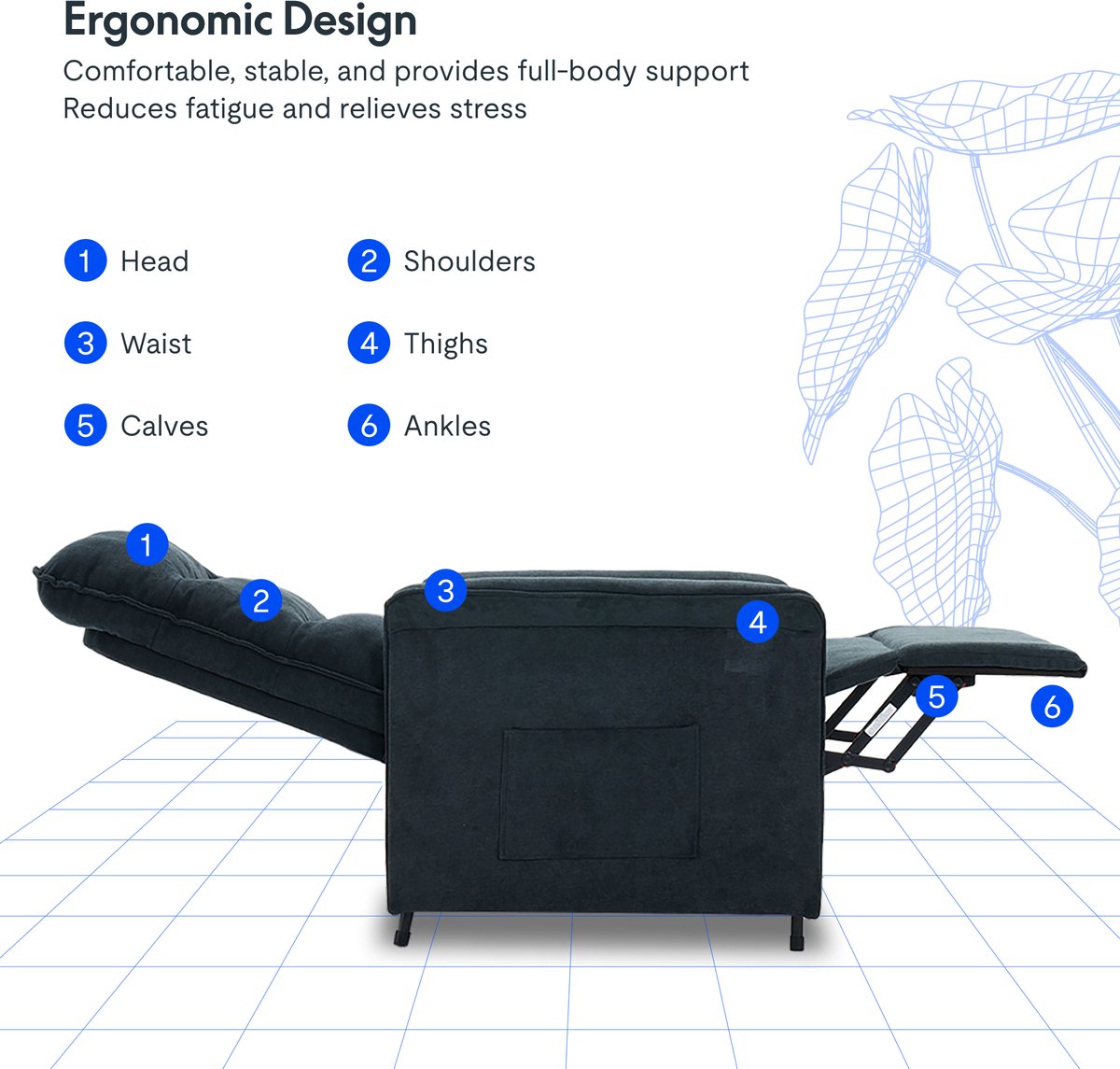 Afbeelding 3 van FLEXISPOT Elektrische Relaxstoel (EAN: 0840460402118)