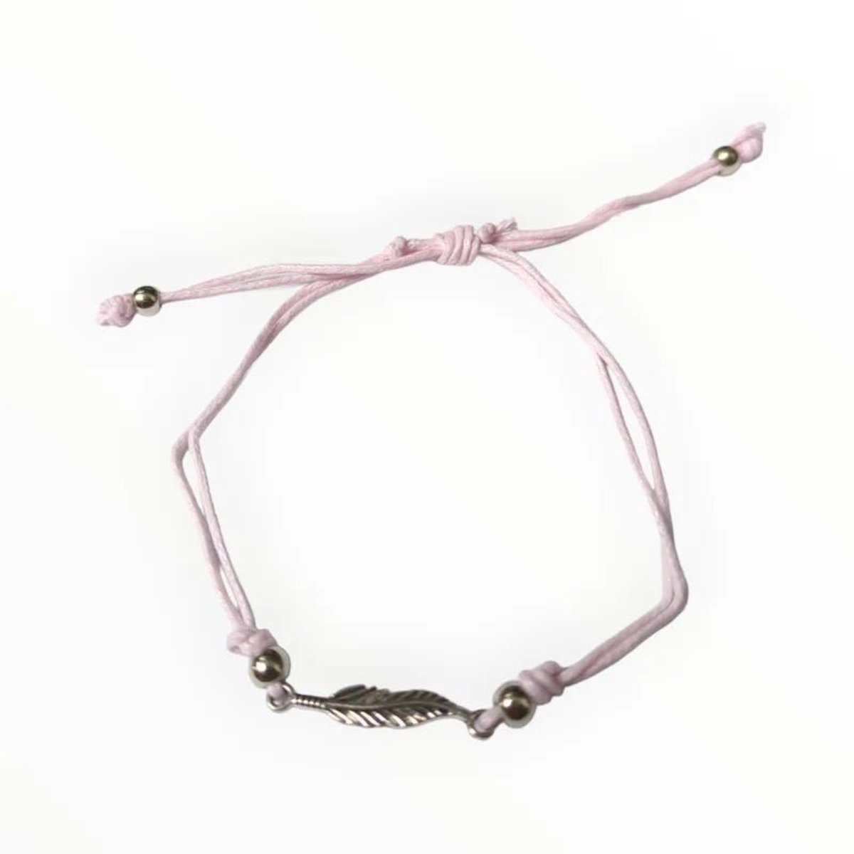 Aramat Jewels - Verstelbare armbanden - veertjes armband -licht roze
