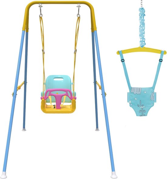 Babyschommel Luxe Premium antraciet met BR-touwen, zwart, schommelzitje voor kinderen met verstelbaar touw, voor binnen en buiten